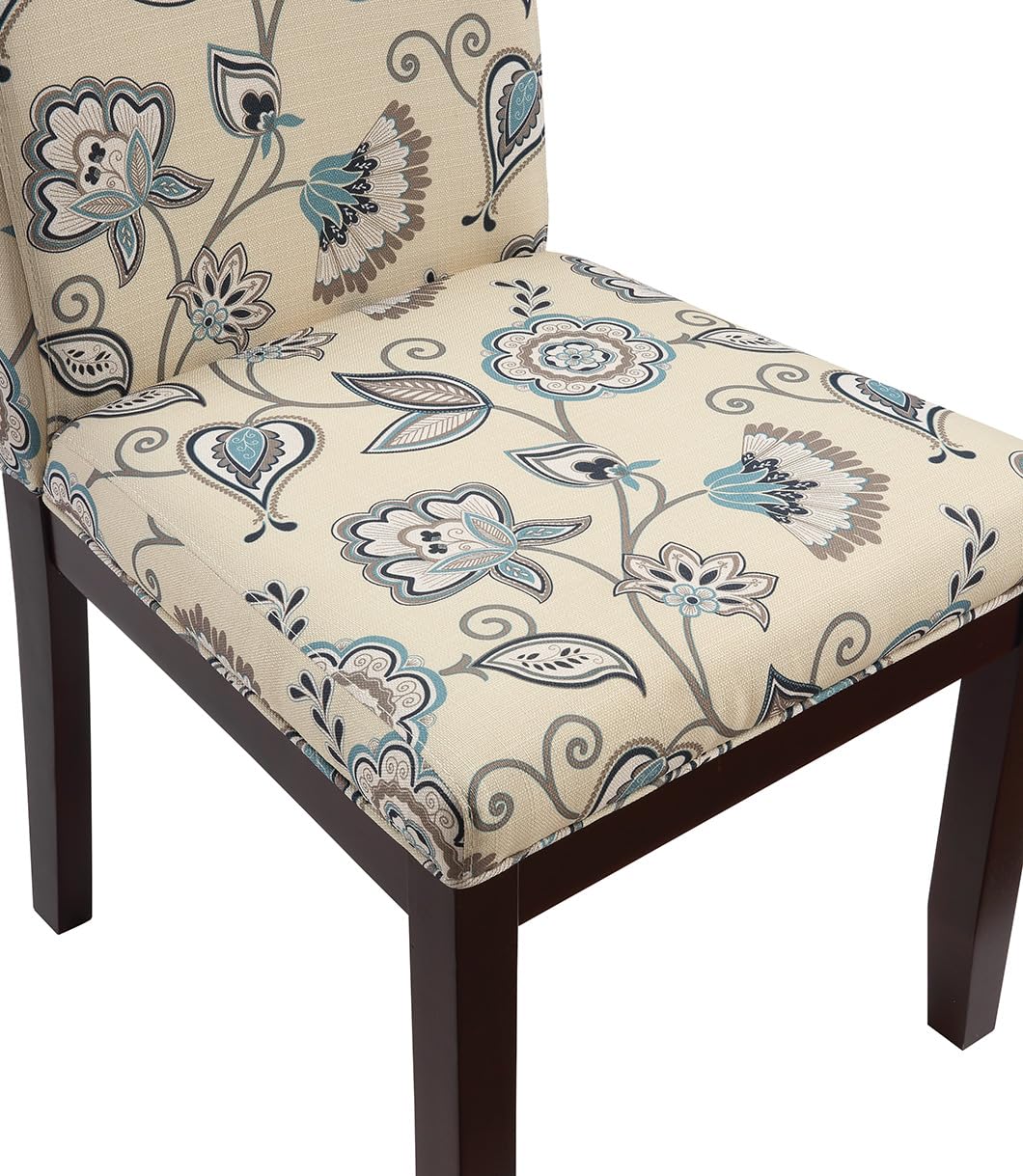 OSP Home Furnishings Dakota Upholstered Parsons Dining Chair with Espresso Finish Wood Legs, Avignon Sky