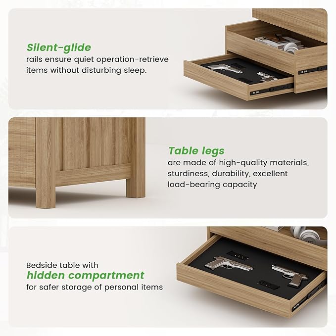 WOOVIVS End Table with Gun Drawer