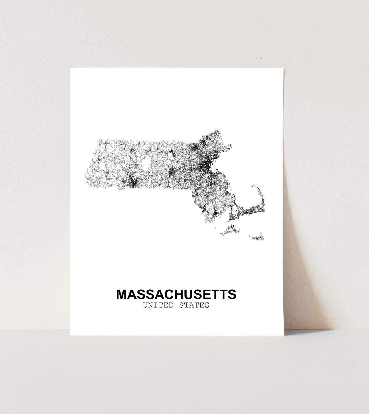 Eleville 11X14 Unframed Massachusetts United States Country View Abstract Road Modern Map Art Print Poster Wall Office Home Decor Minimalist Line Art Hometown Housewarming wgn178