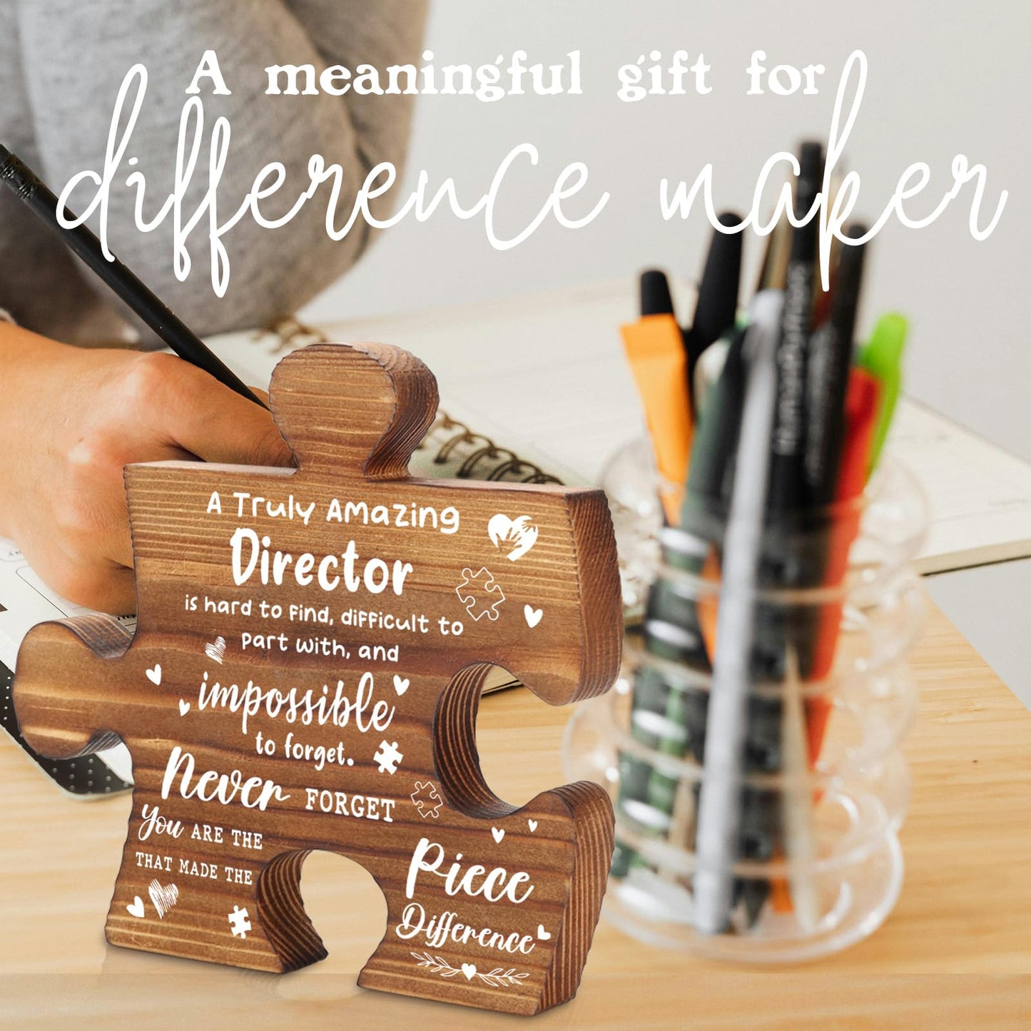Director Thank You Appreciation Gifts, Director Office Decor Puzzle Piece Gifts Decorative Signs Plaques AXX06