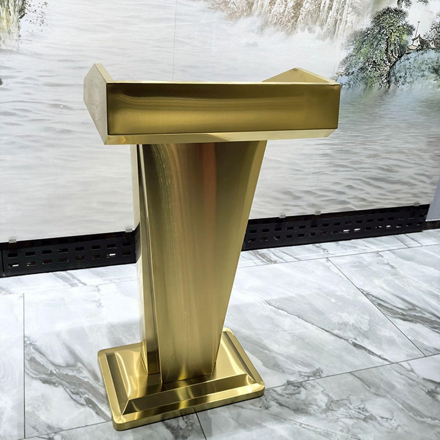 Free-Standing Acrylic Metal Podium Stand,Podium Stand, Portable Presentation Podium, Standing Floor Standing Podium,Reception Desk,Small Reception Desk,Front Desk Reception Counter,Reception