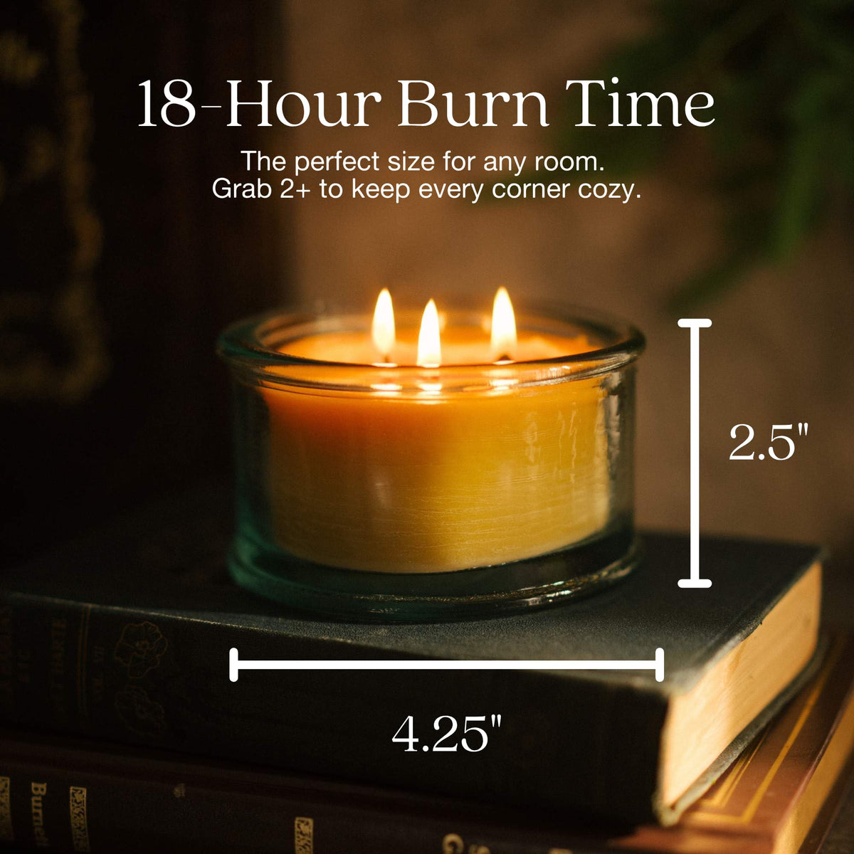 Bluecorn Botanica Beeswax 3-Wick Candle – Eucalyptus & Orange, 100% Pure Beeswax & Essential Oils – 10oz Hand-Blown Recycled Spanish Glass – Non Toxic, Clean Burning, Refillable Glass Jar