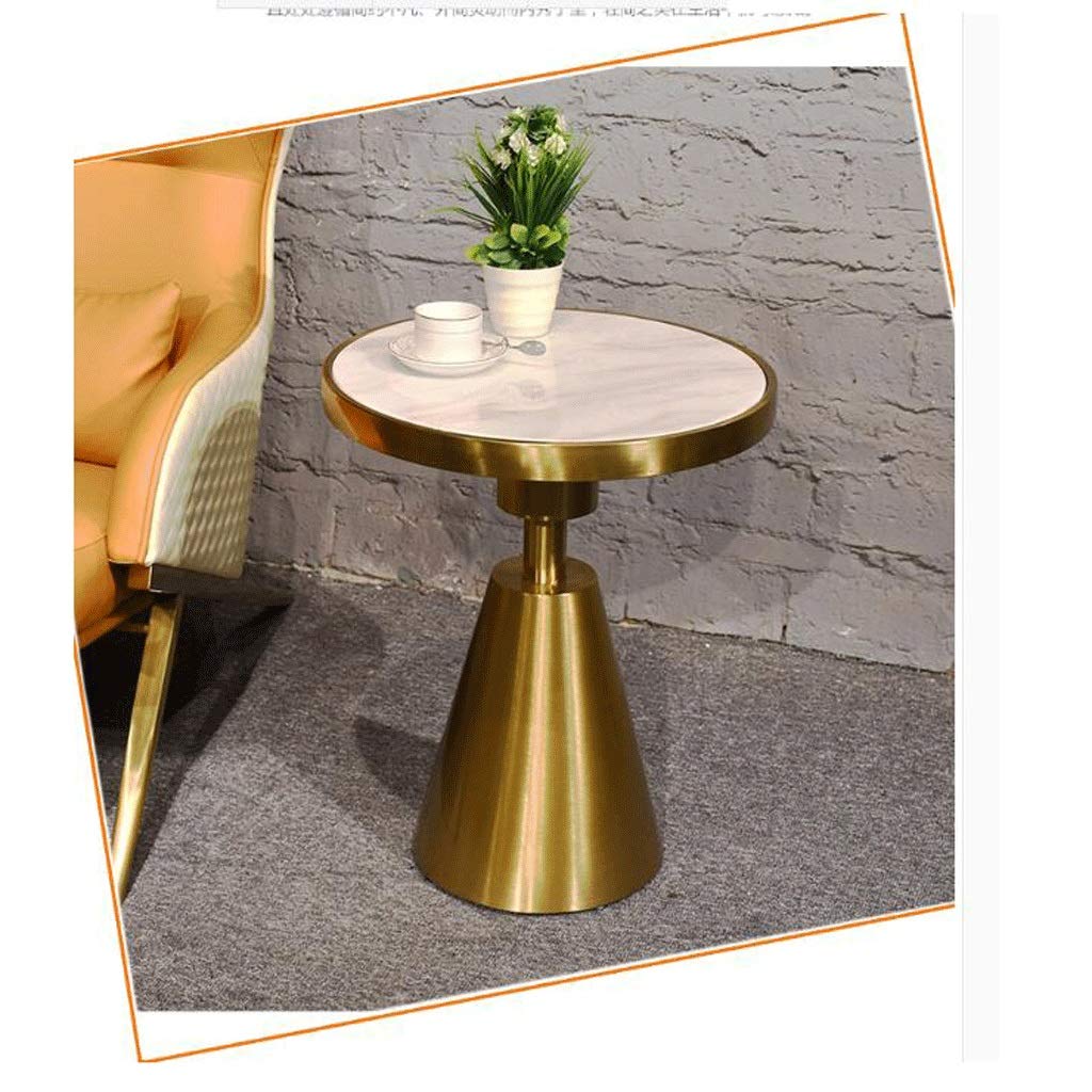 HUSHHAAMPP Small Coffee Table Marble Mini Coffee Tables End Tables with Stainless Steel e for Living Room Reception Room Light Luxury Sofa Tables with Drawers (Color : White) (Black Gold)