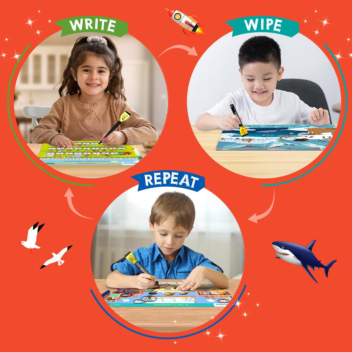 Skillmatics Search and Find Megapack Educational Game - Reusable Preschool Learning Activities, Perfect for Toddlers & Kids Who Love Toys, Art & Crafts, Builds Vocabulary, Gifts for Ages 3, 4, 5, 6