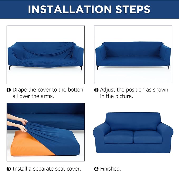 HunnmingRe Sofa Covers for 3 Cushion Couch Stretch Sofa and Loveseat Covers Set