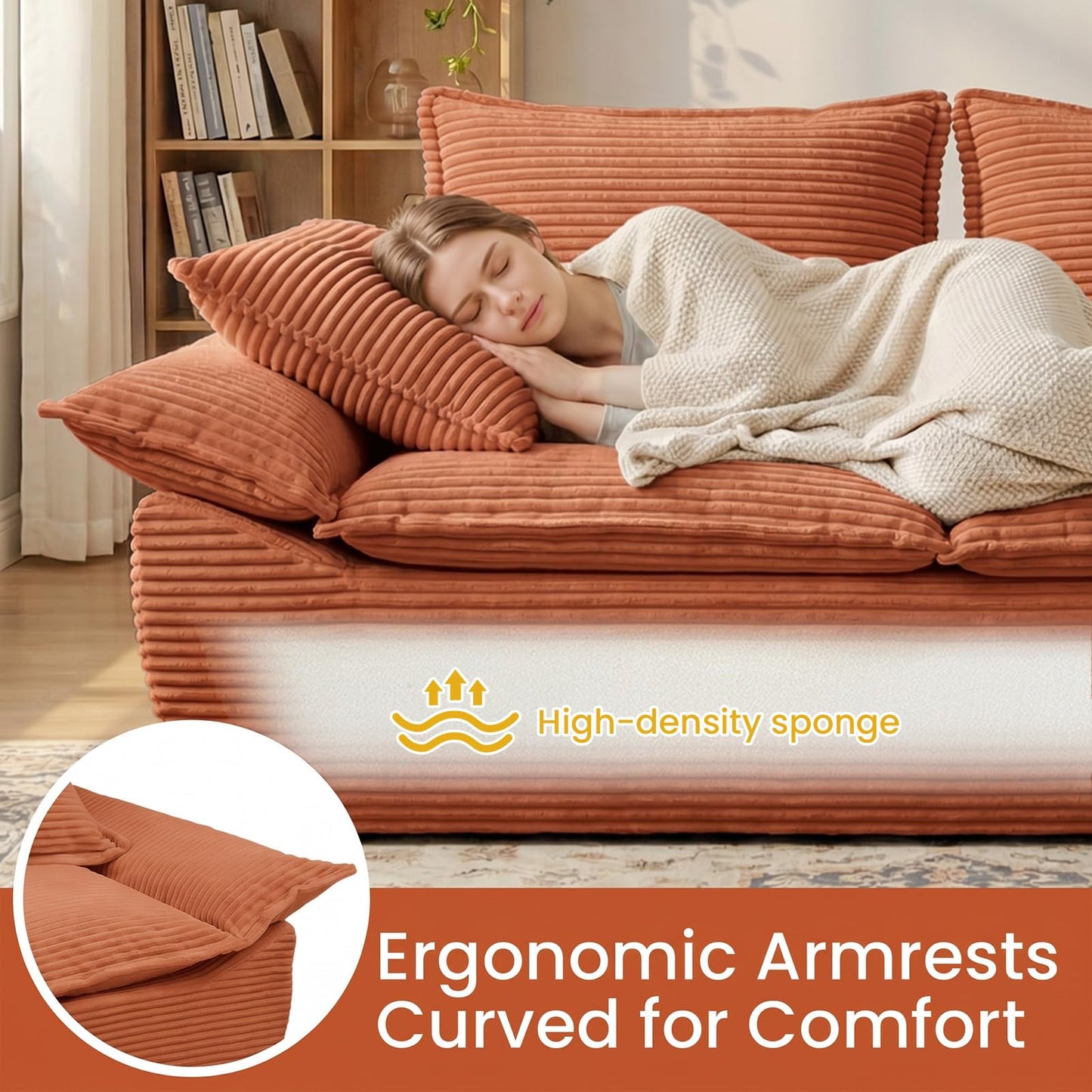 AOLVDOW 56" Boneless Loveseat Sofa, 2-Seater Boneless Sofa with Removable Cushions & 2 Pillows, Small Deep Seat Boneless Couch Compress Foam Sofa for Living Room, Apartments, & Office