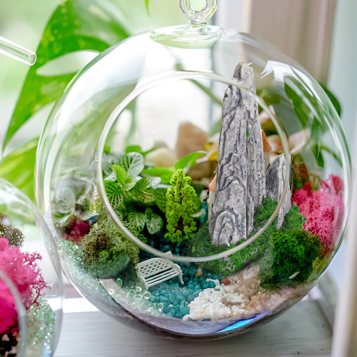 8Pcs Mini Rockery Zen Garden Accessories, Miniature Mountain Terrarium Decor for Bonsai Tree, Realistic Resin Rocks Figurines for Fairy Garden, DIY Plant Pot