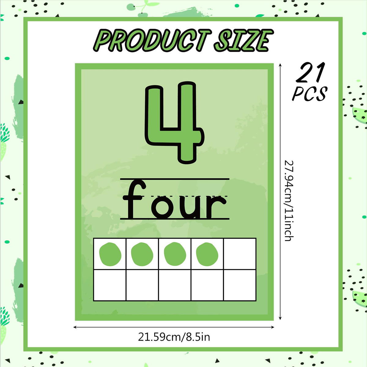 Colarr 21 Pcs Number Posters for Classroom Wall Decor 11 x 8.5 Inch Educational Number Poster Learning Chart for Kindergarten Preschool Teacher Classroom Must Have Essentials(Digital)
