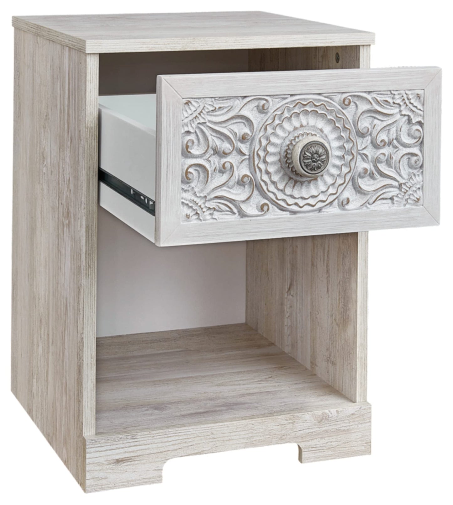 Signature Design by Ashley Paxberry Boho 1 Drawer Nightstand, Whitewash
