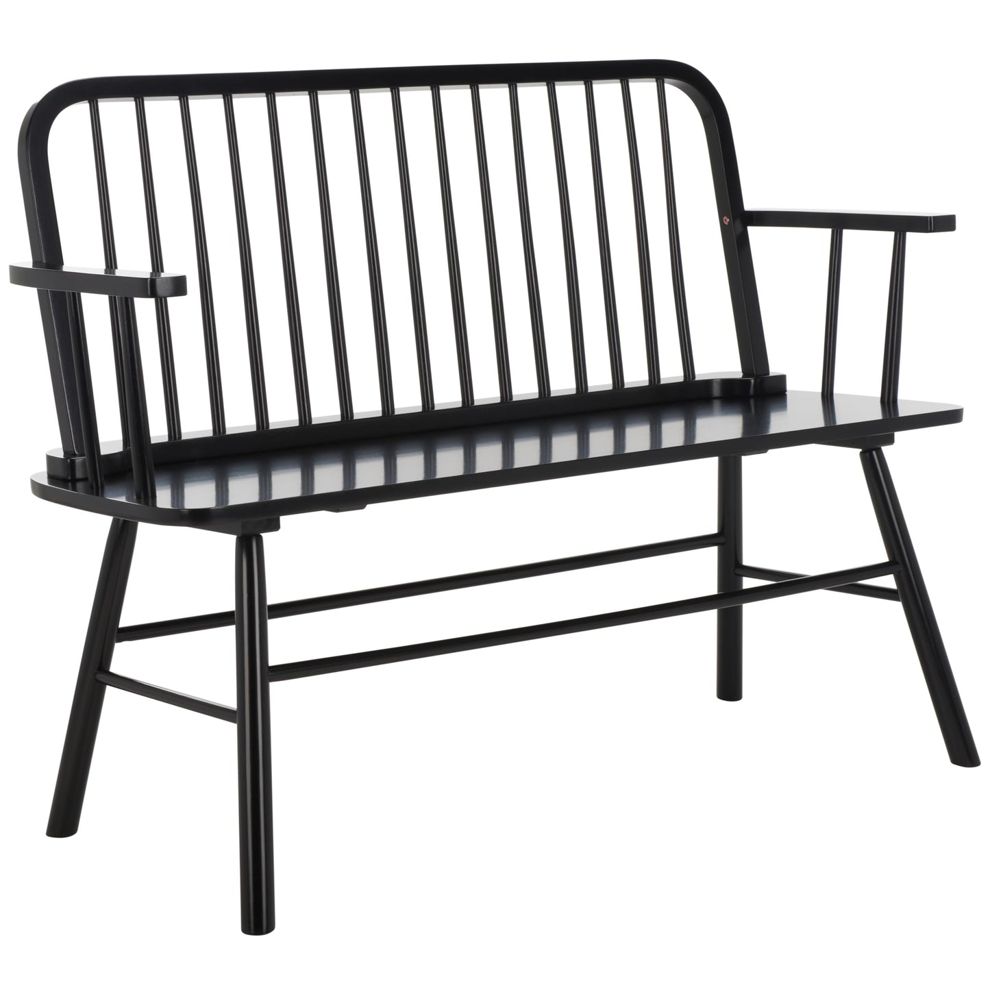 SAFAVIEH Home Collection – Lucilia Spindle Bench, Black Solid Wood Entryway or Dining Bench, Windsor Style Seating (BCH8501C)
