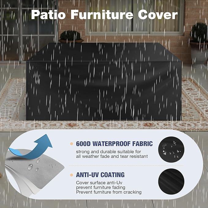 Aoxun Aluminum Patio Furniture Set 7 Seats, Oversized Outdoor Sectional