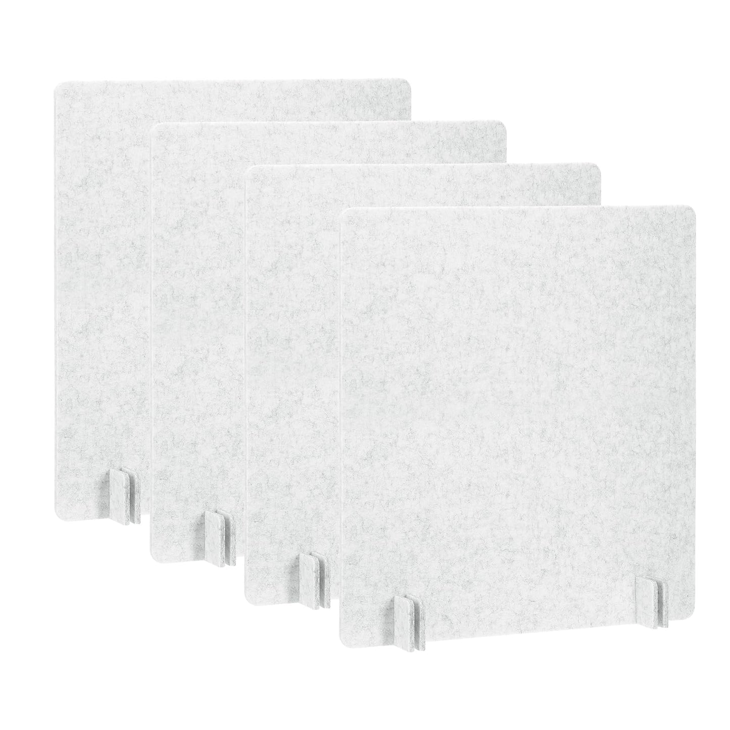 PATIKIL Desk Dividers 24" x 24", 4 Pack Desk Privacy Panel Freestanding Noise Reducing Partition Acoustic Panel with 4Pcs Support Feet for Testing Office Home Library, Light Gray Style B