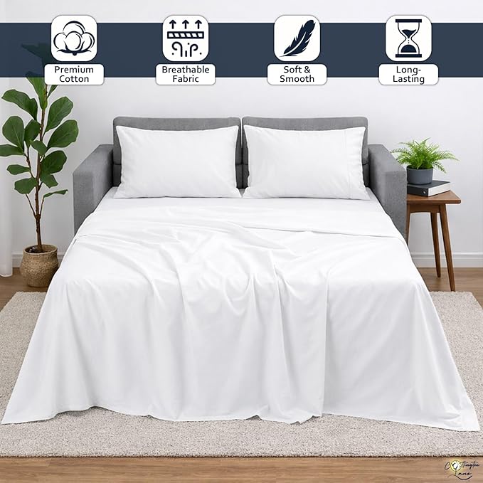 Cottington Lane Sleeper Sofa Sheets Full Size, 4 Piece Premium Quality 100%