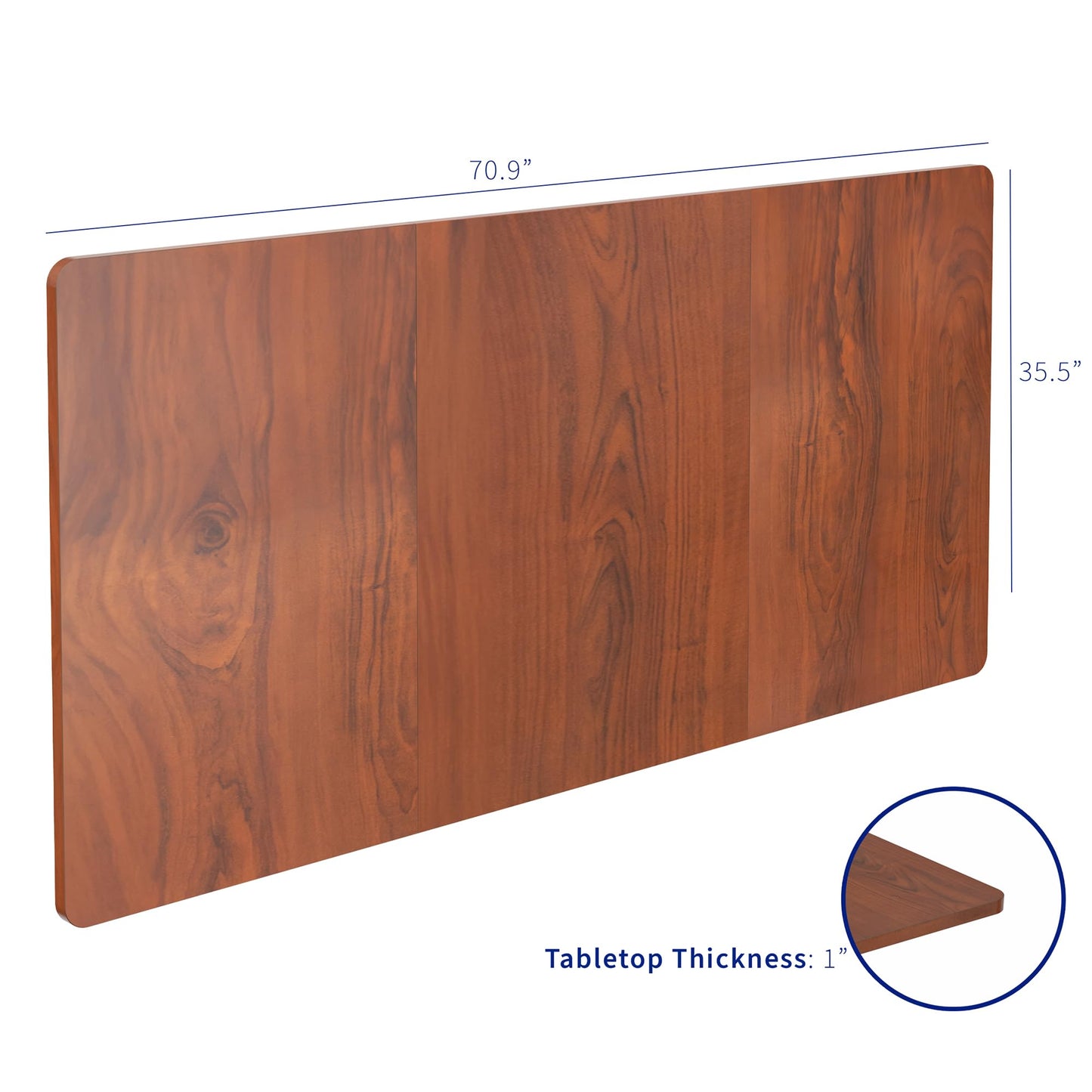 VIVO Universal 71 x 36 inch Table Top for Standard and Sit to Stand Height Adjustable Home and Office Desk Frames, Dark Walnut Extra-Wide Desktop, DESK-TOP72-36D