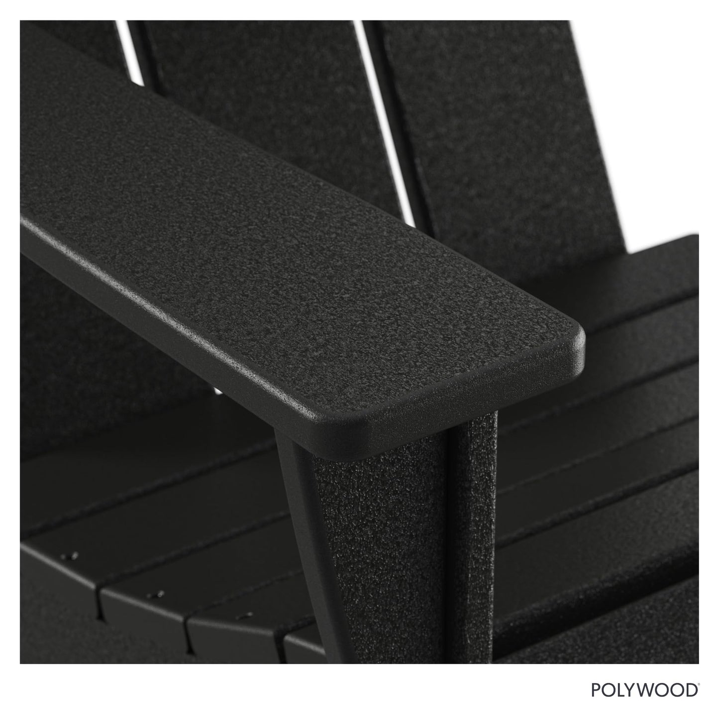 POLYWOOD Modern Adirondack Chair – All-Weather Outdoor Lawn Adirondack Chairs – HDPE, Fade-Resistant & Durable Outdoor Furniture – For Patio, Deck & Fire Pit Chairs – Black