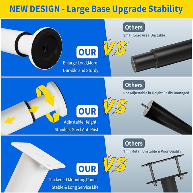 4 PCS Adjustable Height Bed Support Legs