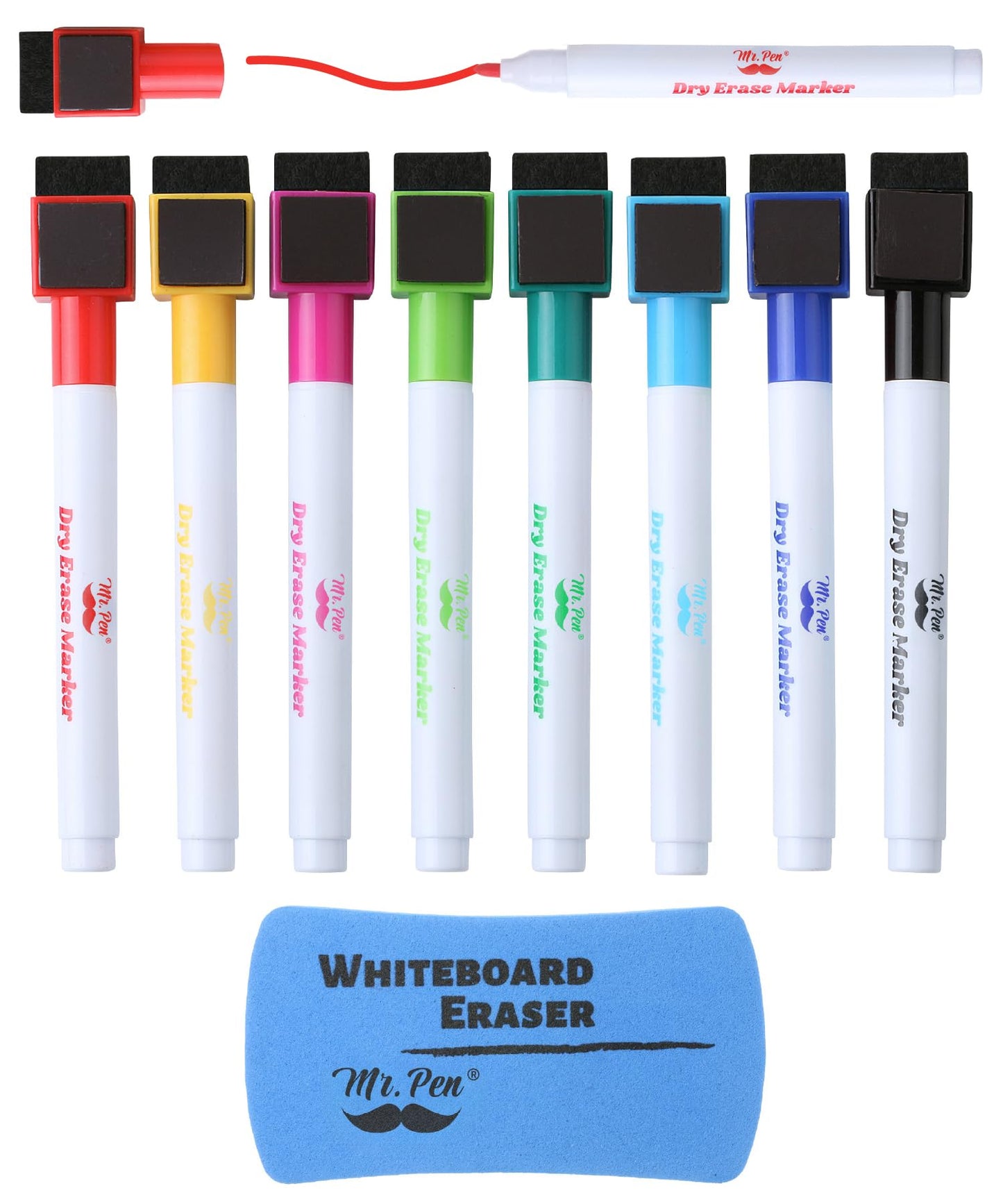 Mr. Pen- Magnetic Dry Erase Markers, 8 Pack with Whiteboard Eraser