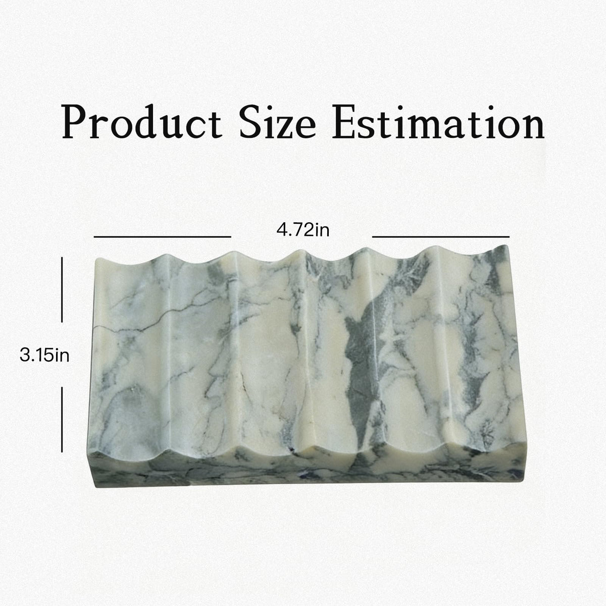Marble Soap Dish, Draining Soap Dish - Rectangular Lotus Green with Natural Stone Texture, Non-Slip Bathroom Soap Holder for Shower/Bathroom Countertop, Decorative & Durable