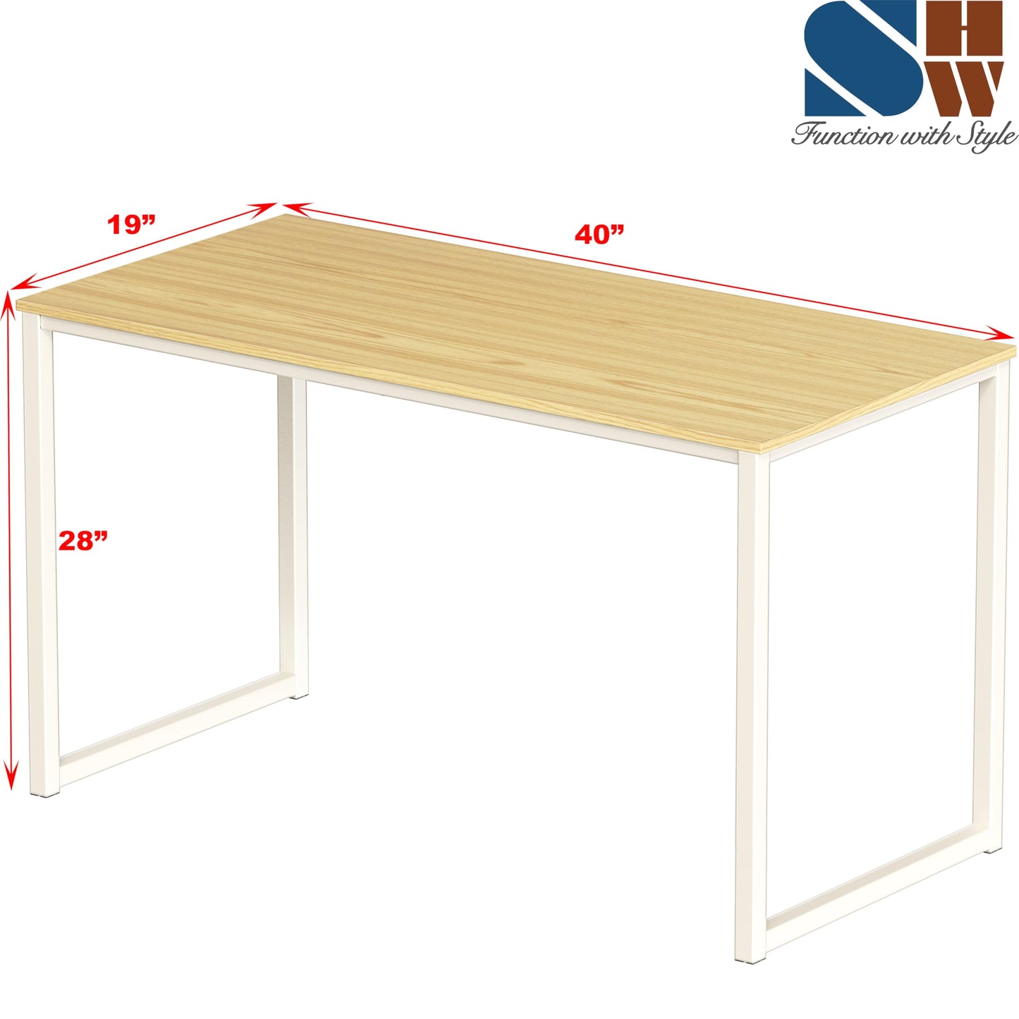 SHW Mission 40-Inch Home Office Computer Desk, Oak