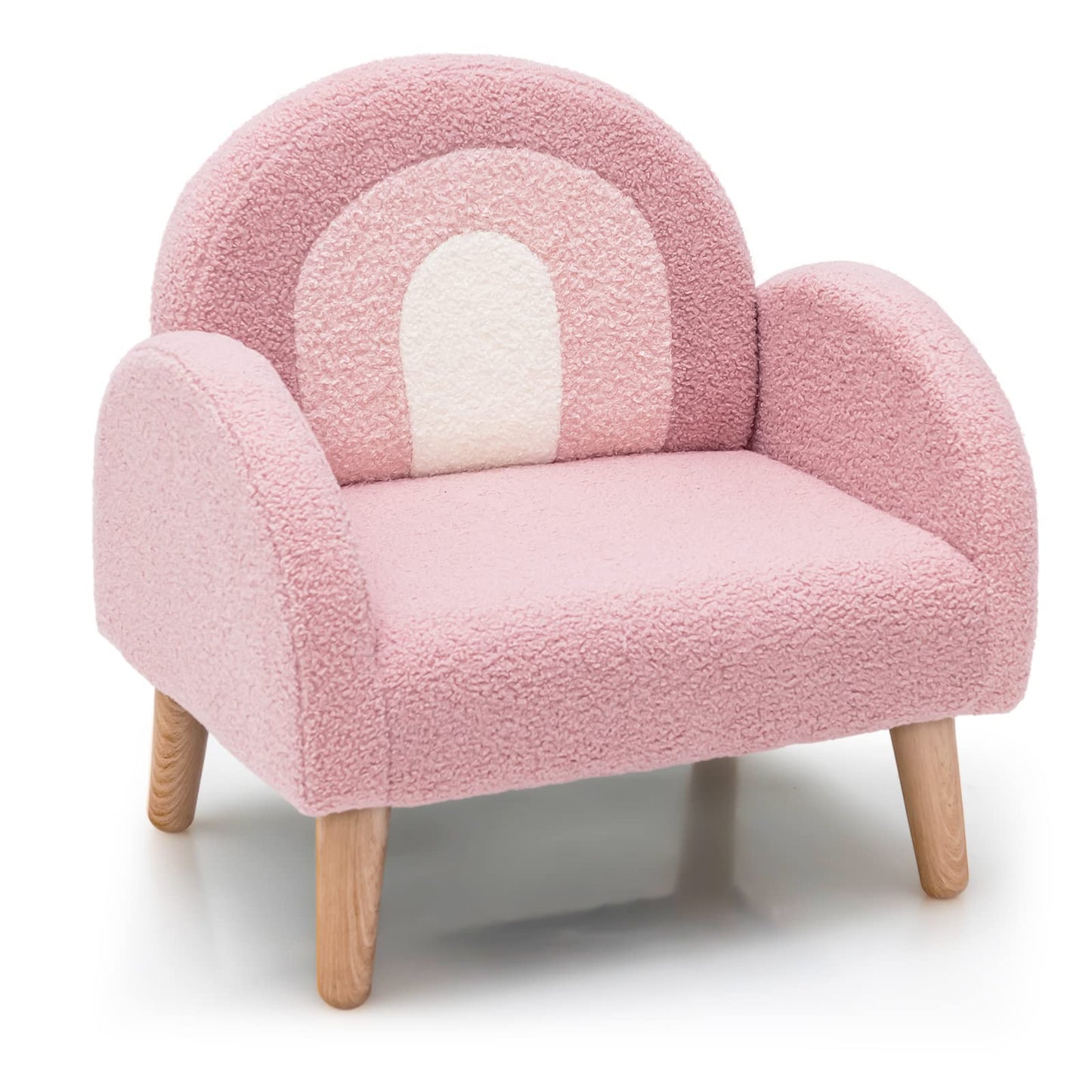 INFANS Kids Sofa, Toddler Armchair with Solid Wooden Frame Anti-Tipping Design Plush Fabric, Upholstered Children Chair for Kindergarten Playroom Preschool, Gift for Boys Girls, Toddler Couch