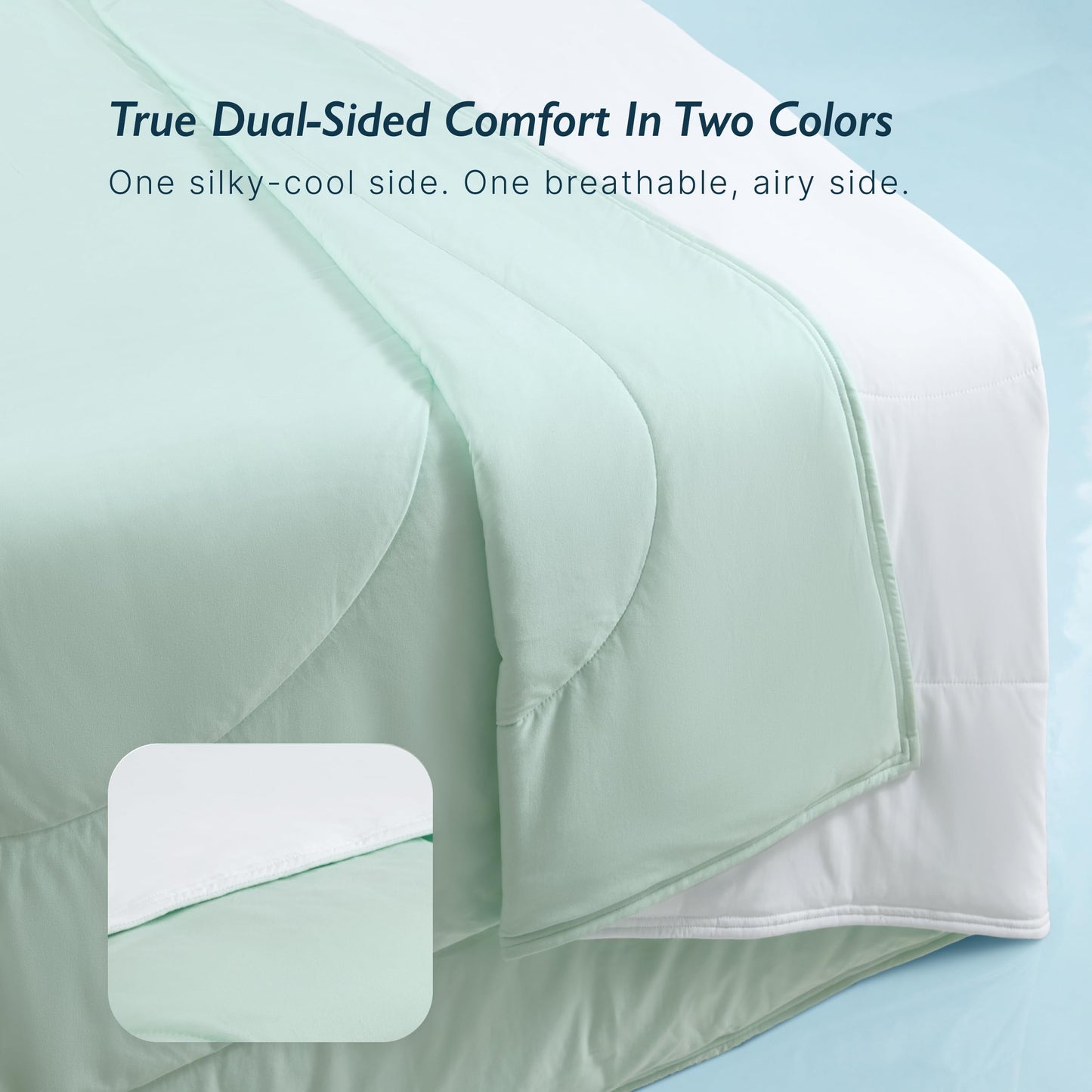Breescape Cooling Comforter King Size - BlendTek Q-Max>0.5 Tech, Breathable Blanket for Hot Sleepers & Night Sweats, Reversible Quilt, Premium Lightweight Summer Bedding, 106x90 Inches