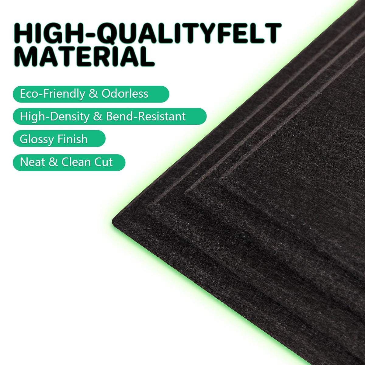 Large Felt Bulletin Board for Walls, 48" x 36" Black Bulletin Board 12 Pack Cork Board with 72 Safe Removable Adhesive Tabs, Bulletin Boards for Home Office Classroom (12Pack-Black)