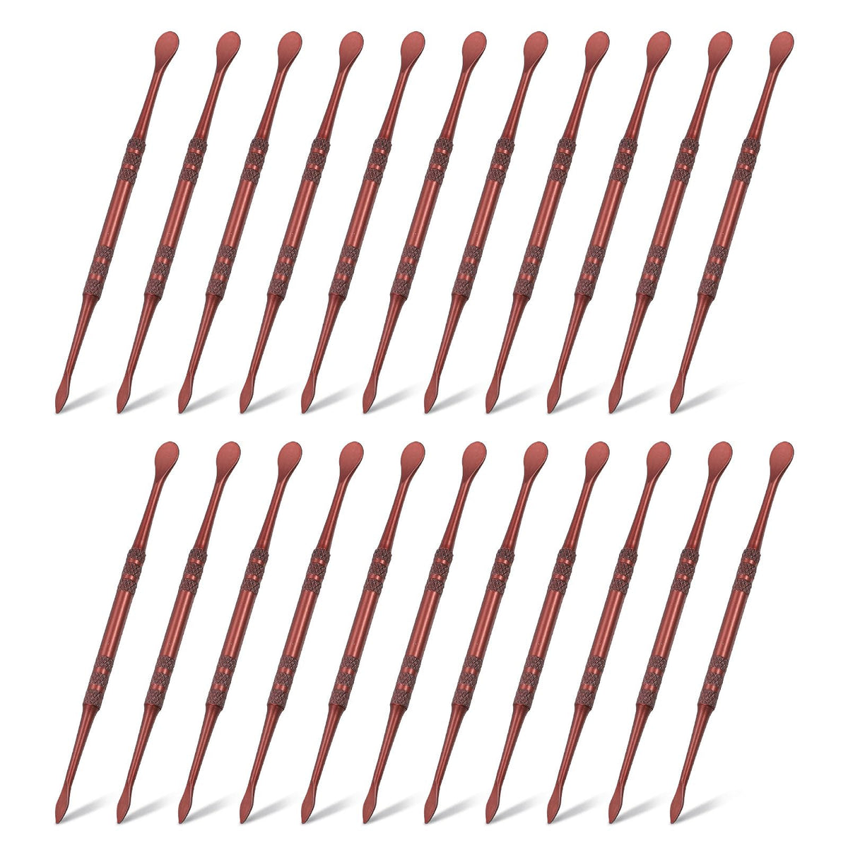 HARFINGTON 22pcs Wax Carving Tool 4.8" Double-Headed Stainless Steel Sculpture Tools Kit Modeling Engraving Sculpting Spoons for Clay Pottery Crafts Shaping, Rose Gold