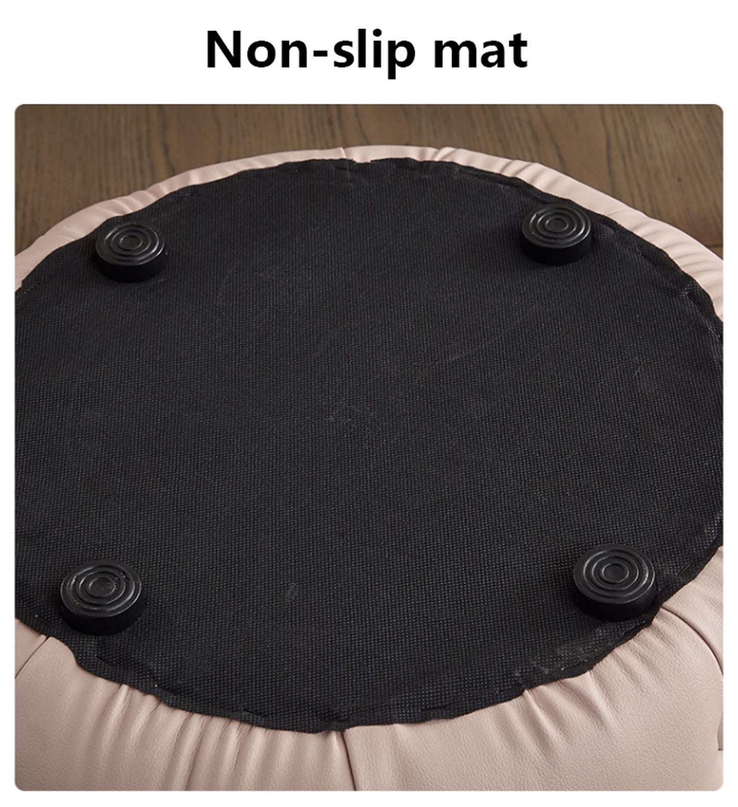 EAZBRIDGE The upholstered Foot Stool Leather Shoe Changing Stool Cloakroom Stool Sofa Footstool Small Step Stool Living Room Bedroom Stool Waterproof Leather Fabric Side Table Seat(Color:Black)
