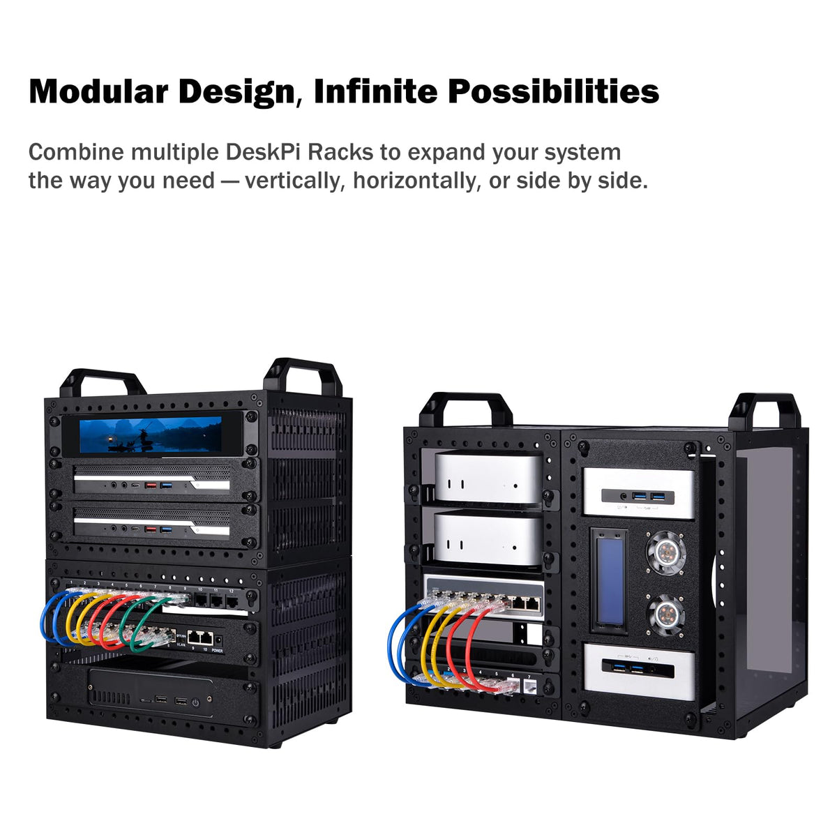 GeeekPi DeskPi RackMate TT Mini Server Cabinet for Mini PC, Network, Servers, Audio, and Video Equipment