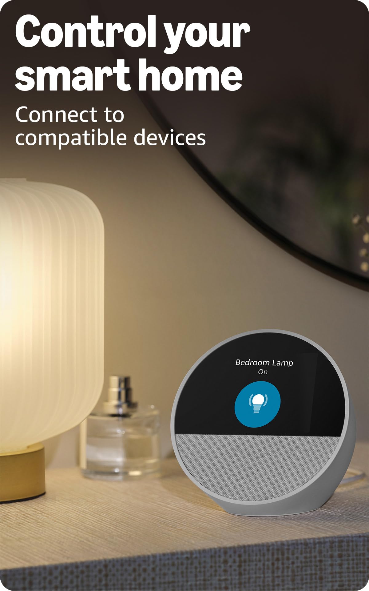 Like-New Amazon Echo Spot (newest model), Great for nightstands, offices and kitchens, Smart alarm clock, Designed for Alexa+, Black