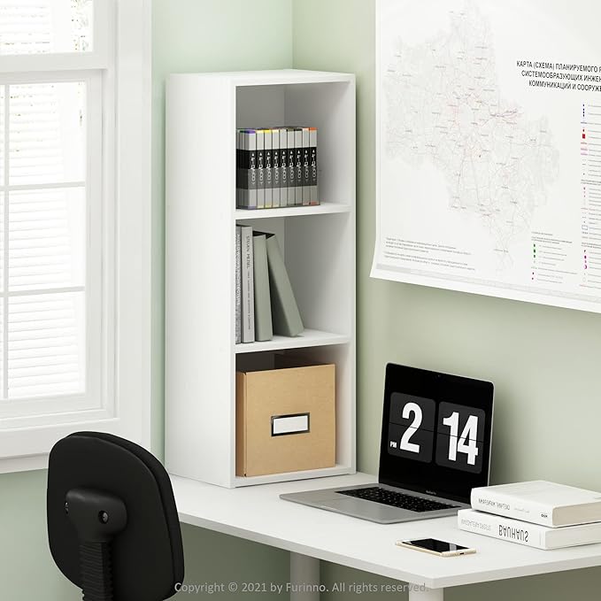 Furinno Pasir 3-Tier No Tool Assembly Open Shelf Bookcase