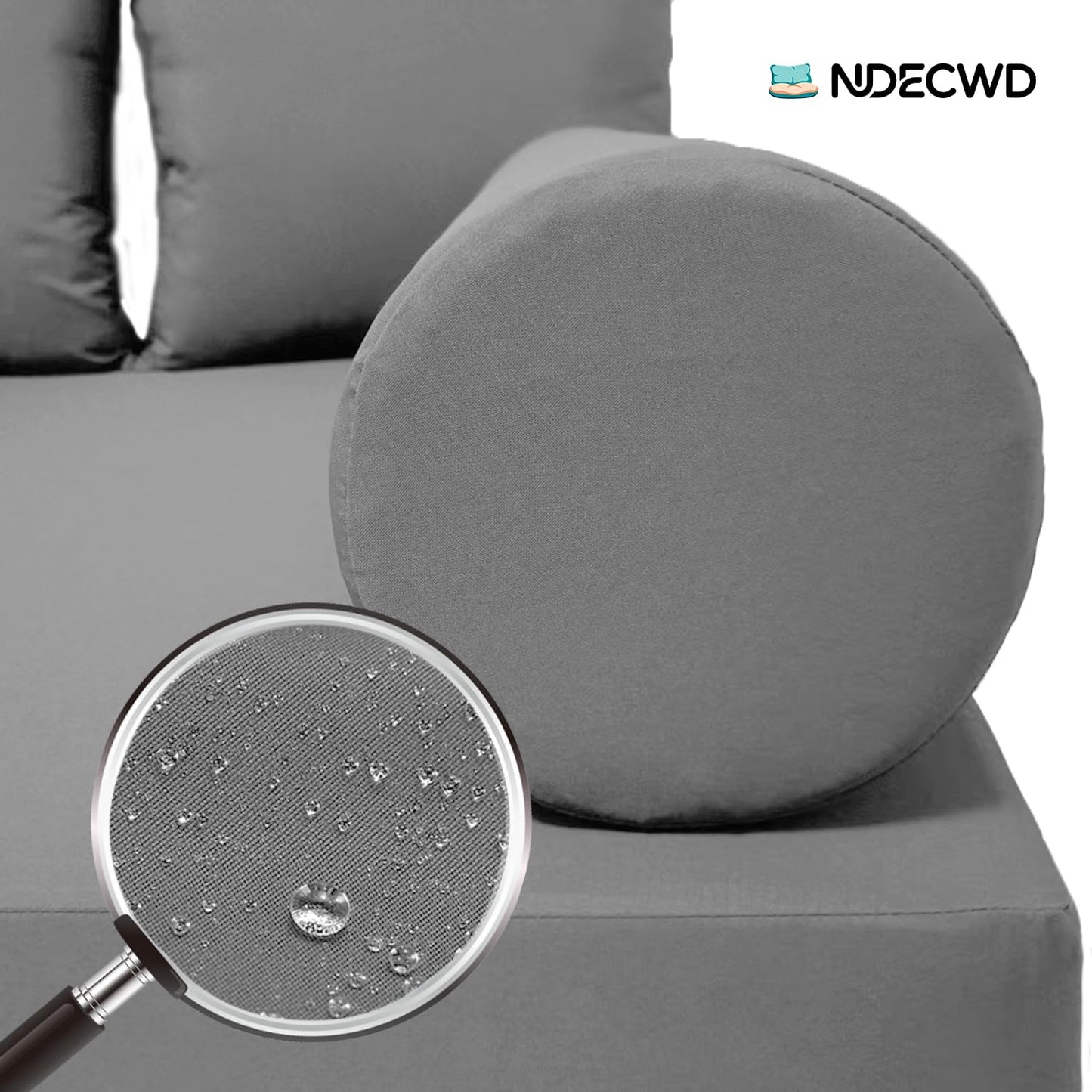 Twin Size Daybed Cushion Cover, Water-Repellent Porch Swing Mattress Cover (Fits 6" Depth), Heavy-Duty UV Resistant Patio Bed Protector with U-Shaped Zipper, Cover Only (Light Grey, 75 * 39 * 6in)