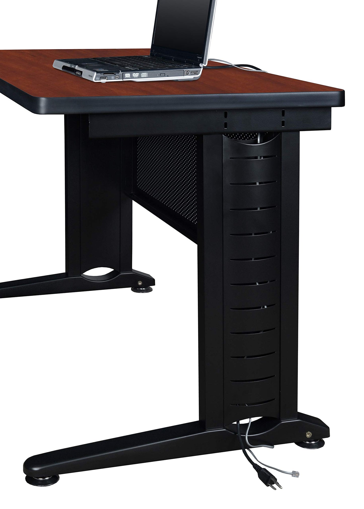 Regency Fusion 66 x 30 in. Teachers Desk with Double Pedestal Drawer Unit- Cherry