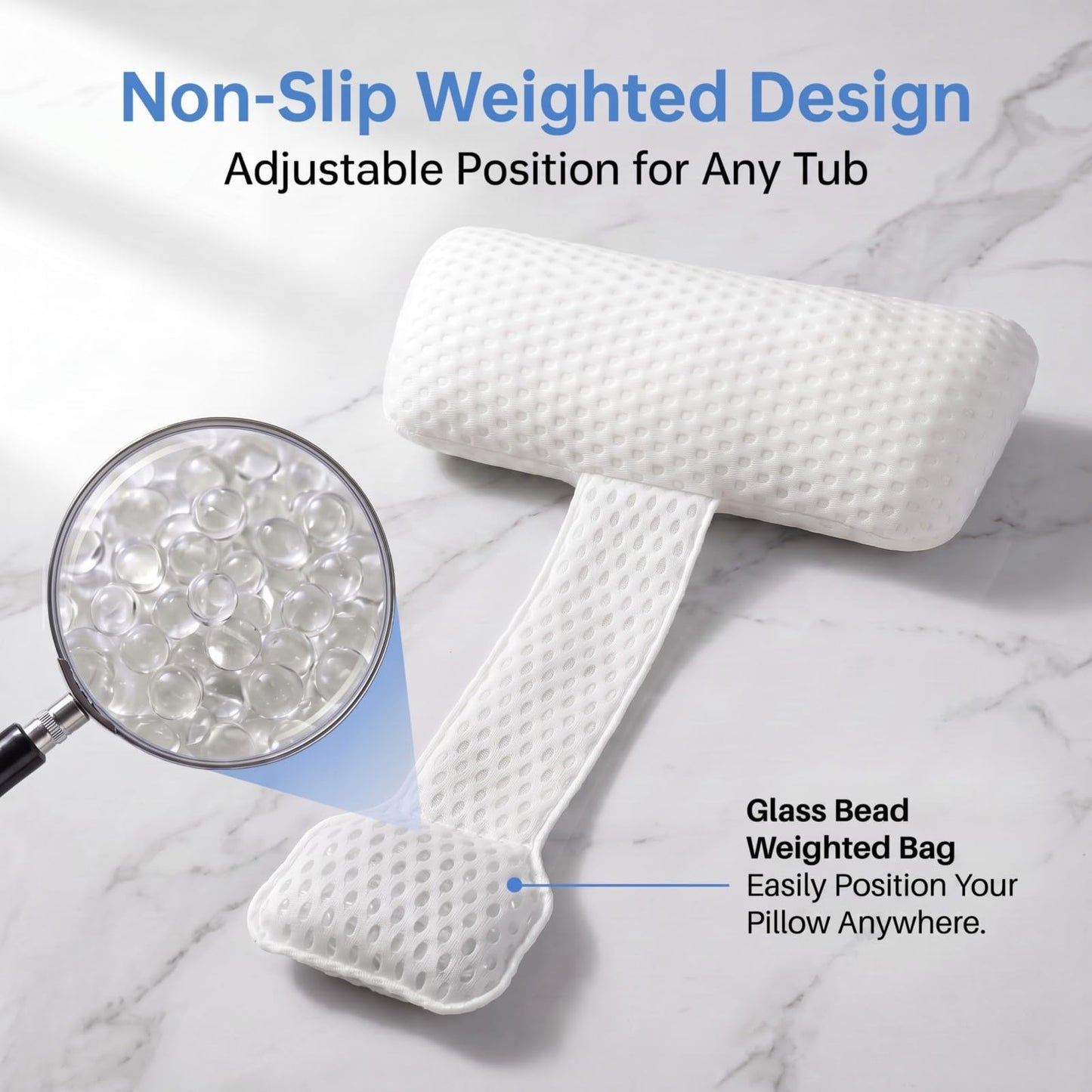 Headrest Pillow for Patio Chaise Lounge，Hot Tub Pillow for Headrest, Universal Height Adjustable Chaise Lounge Pillow for Sunbathing Swing Pool Furniture