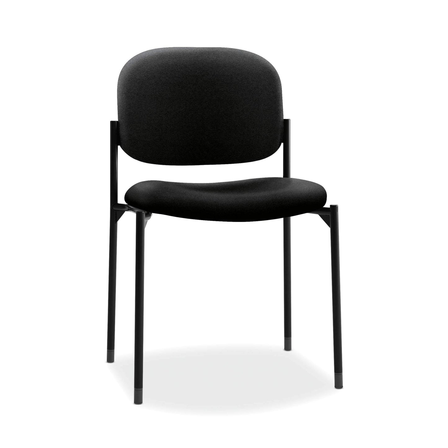 HON Scatter Fabric Guest Office Chair, Armless Stackable Seating for Waiting Rooms, Lobbies, Conference Areas, and Offices, Side Chair for Reception and Training Spaces, Black