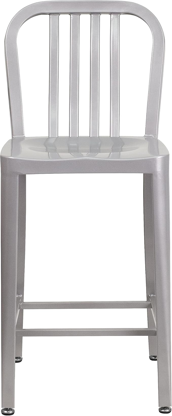 Flash Furniture Gael Commercial Grade 2 Pack 24" High Silver Metal