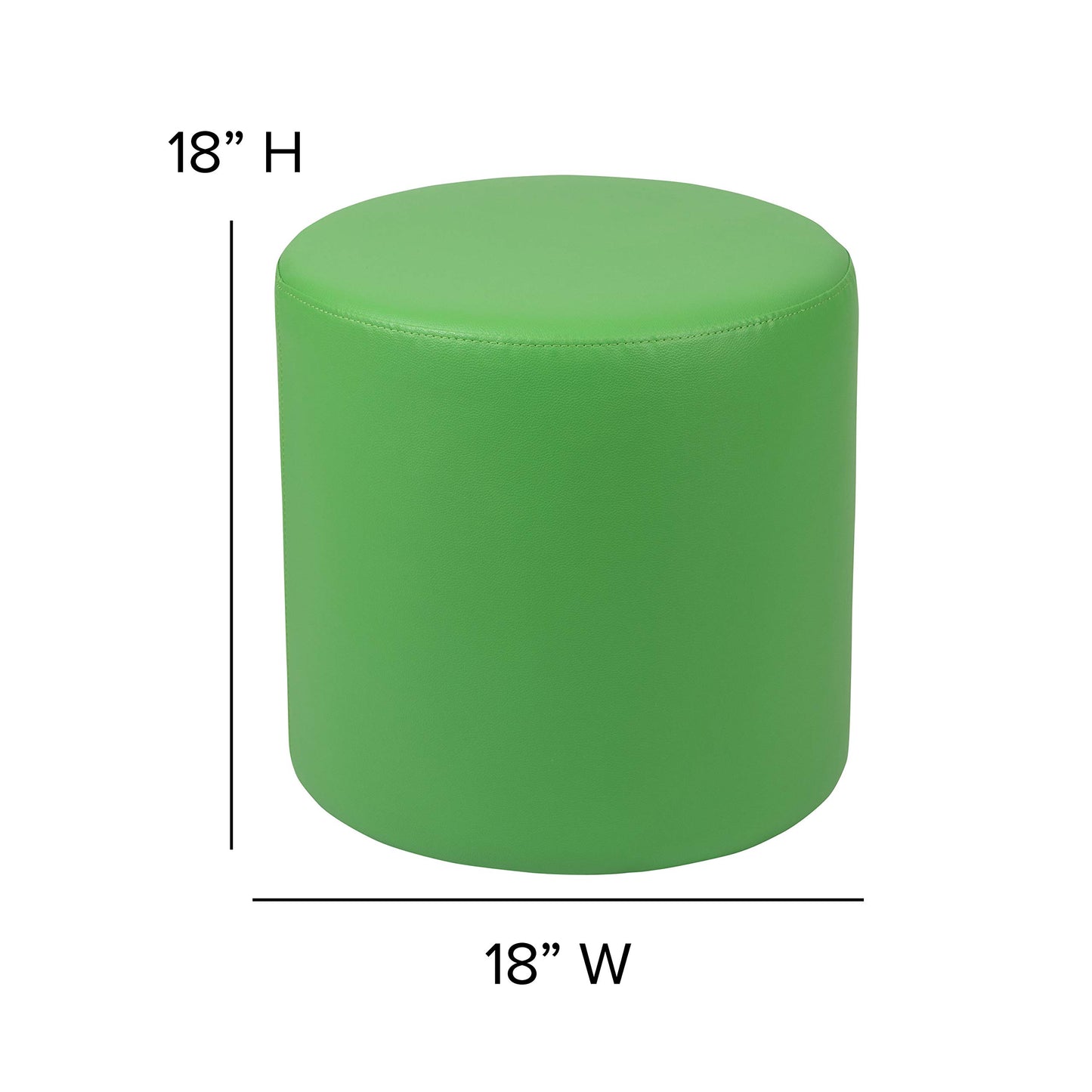 Flash Furniture Nicholas Soft Seating Flexible Circle for Classrooms and Common Spaces - 18" Seat Height (Green)