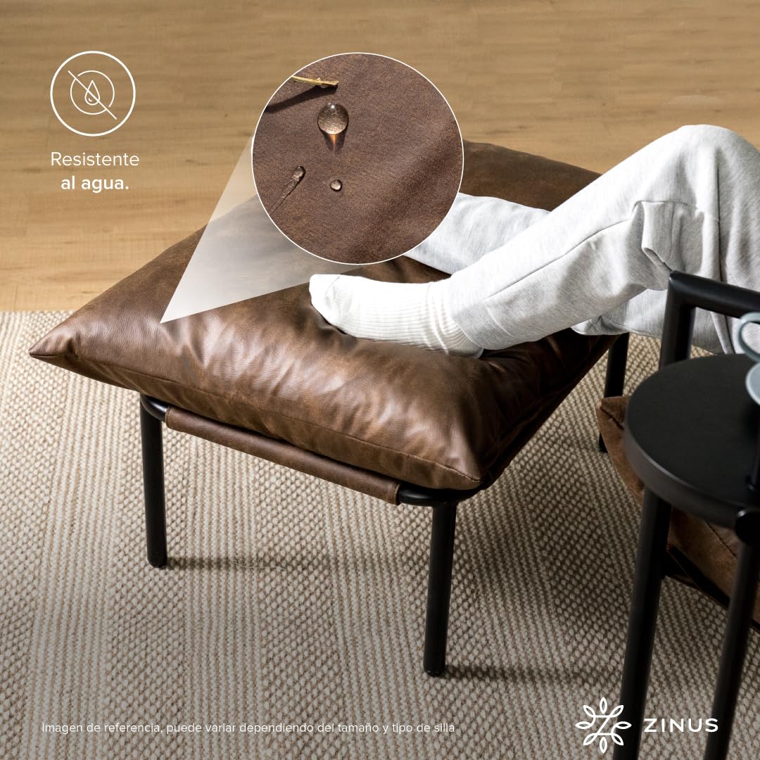 Zinus Aidan Decorative Chair with Sling, Metal Frame Armchair with Shredded Foam Cushions, Easy Tool-Free Assembly, Chair in a Box, Cocoa