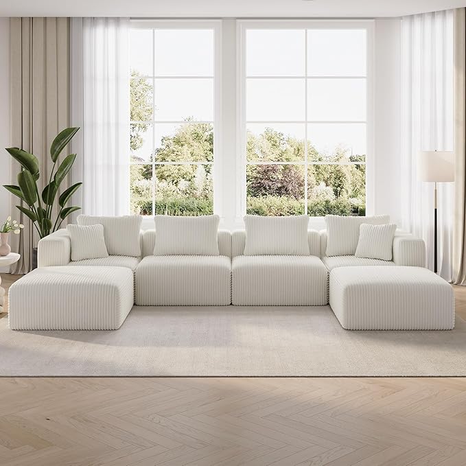 Novilla 141" Modular Sectional Sofa, Modern Cloud Sectional Couch