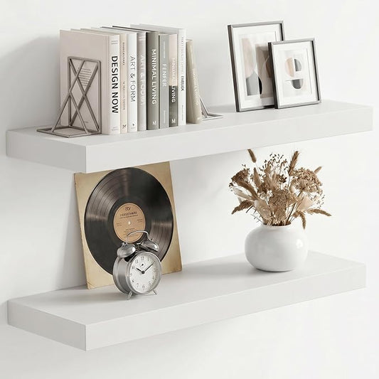 fuqing 20 Inch Floating Shelves | 6.7 Inch Deep White Shelves