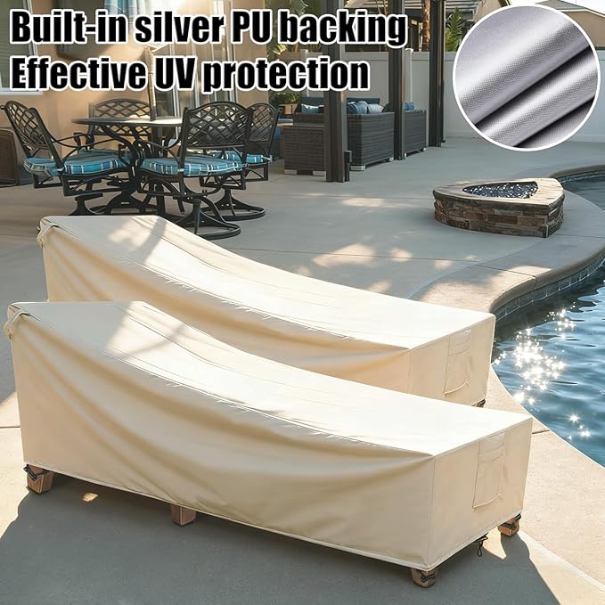 Outdoor Lounge Chair Covers Waterproof Patio Chaise Lounge Covers 600D
