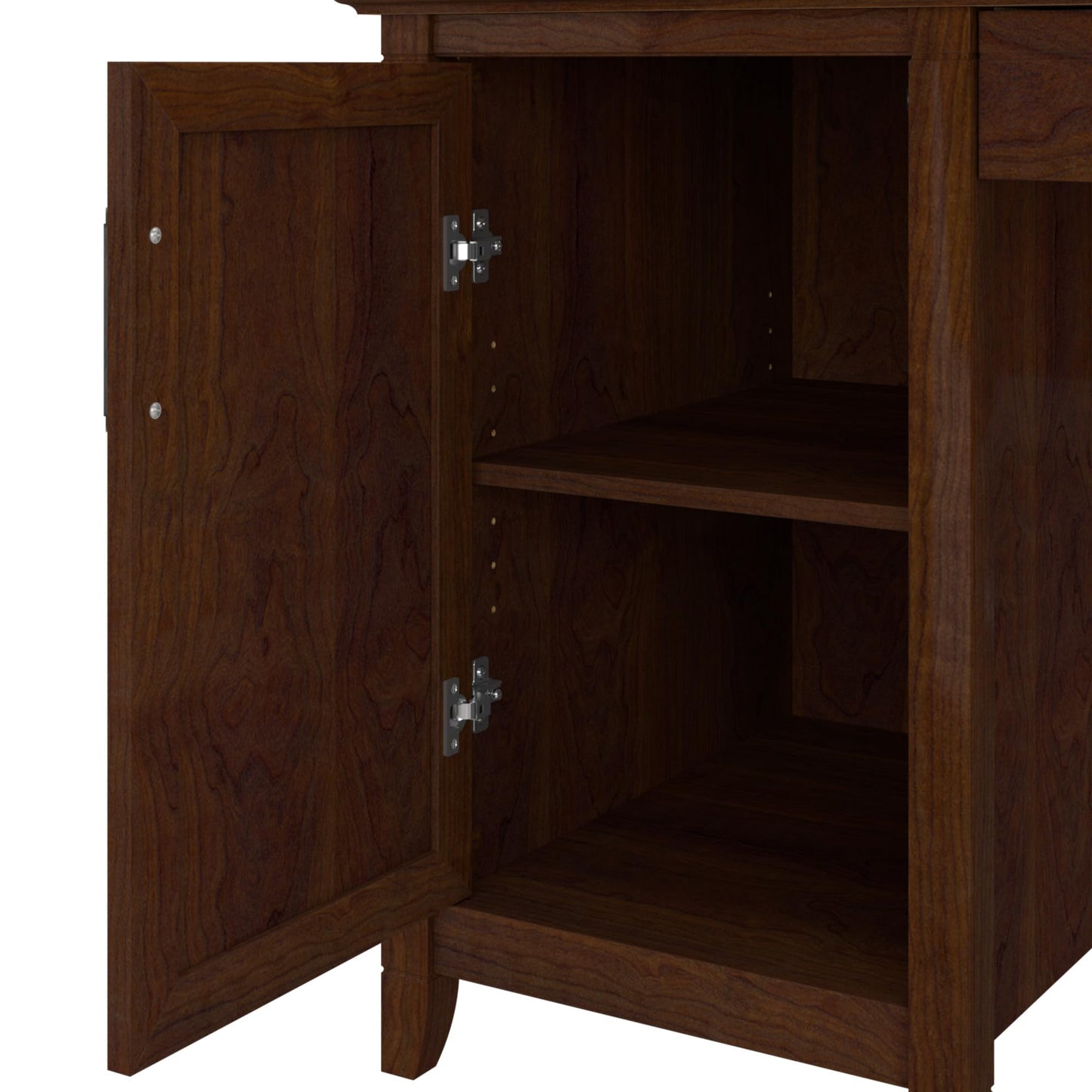 Bush Home Key West Computer Desk with Storage | Farmhouse PC Table for Home Office in Bing Cherry | 54W x 24D
