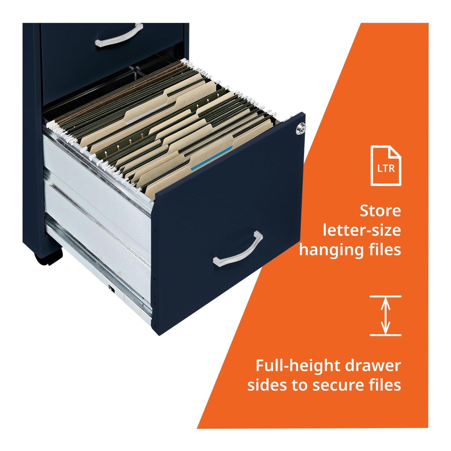 Lorell LYS SOHO File/File Mobile File Cabinet, Navy