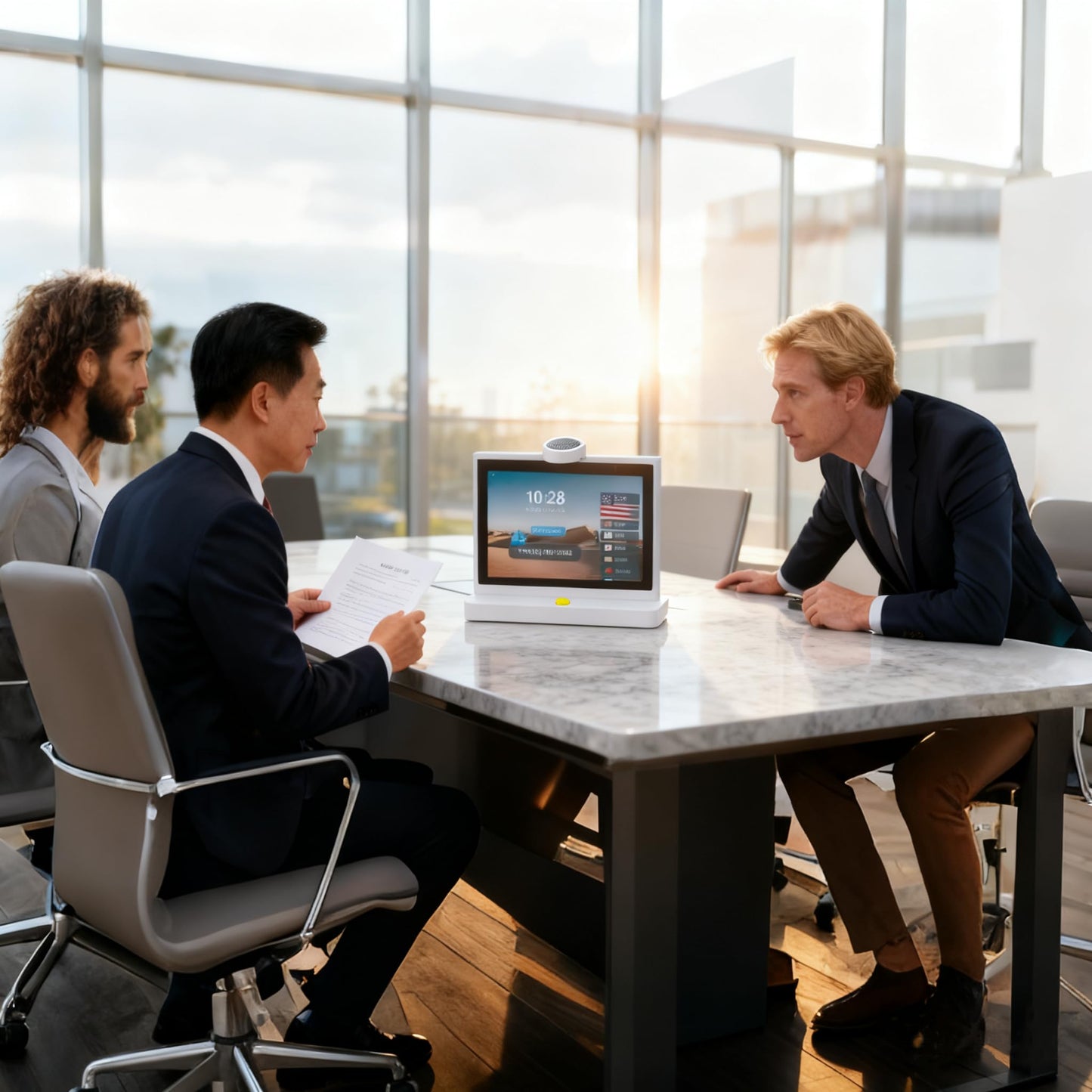 10 Inch Desktop Dual Screen Translator, 120 Languages, Touchscreen Device with Recordings for Hotel Receptions, Business Meetings, Seminars, Shops