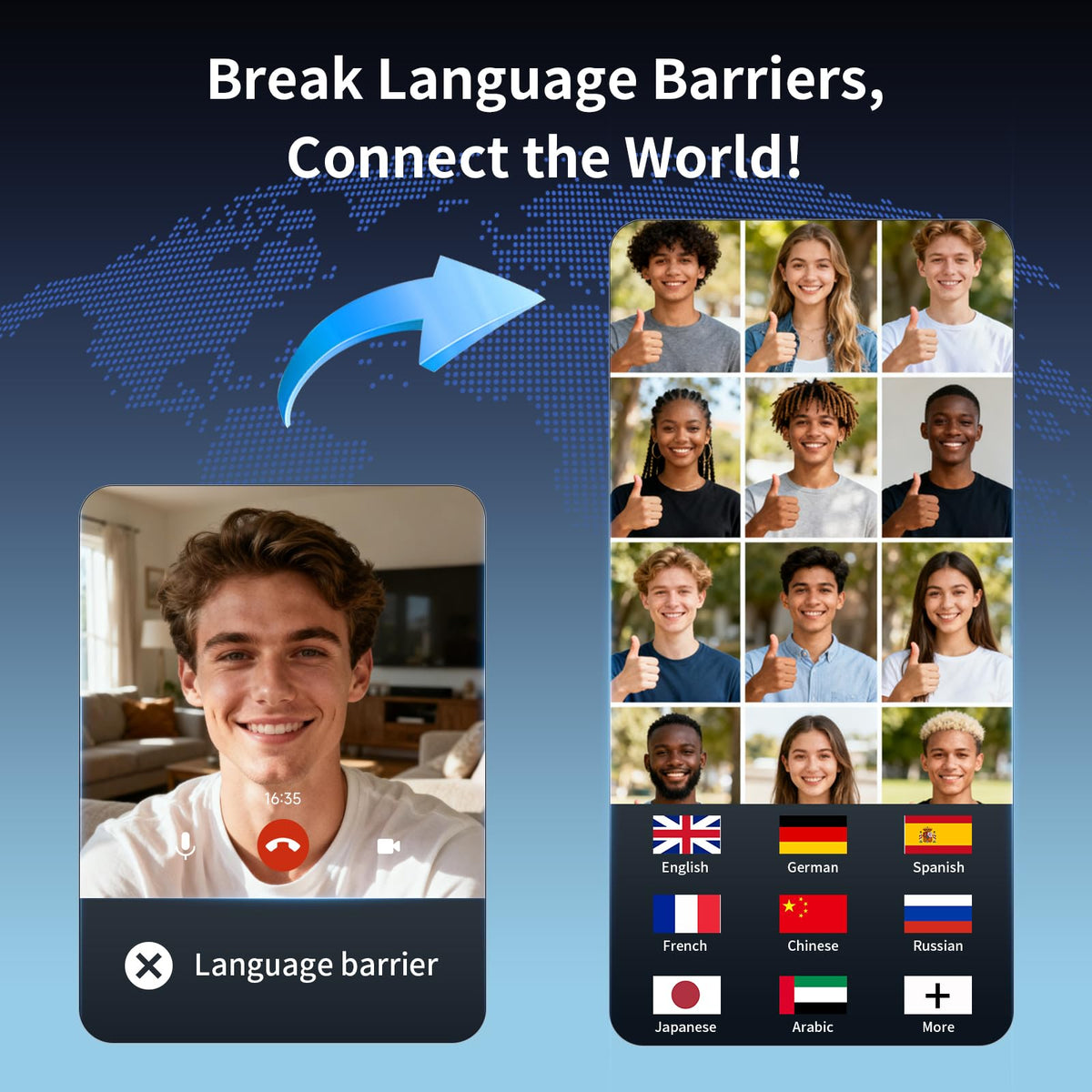 Ai Translation Earbuds, 198+ Languages Two-Way Translator Headphones Real Time, Audifonos Traductores Inglés Español, 4-in-1 Language Translation Earbuds for Travel, Business & Learning - Silver Black