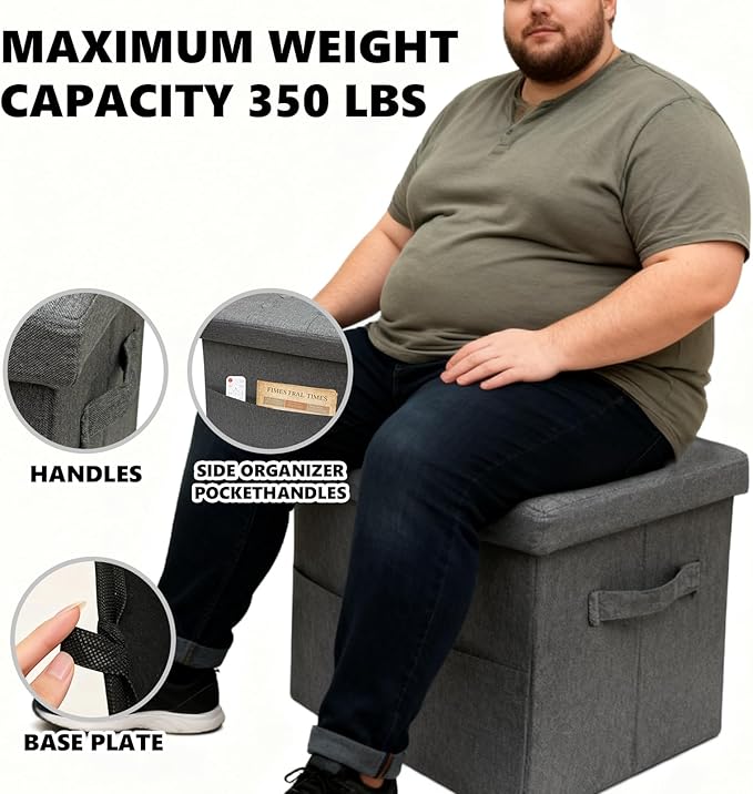 ALASDO Storage Ottoman Footrest Stool Small Ottoman