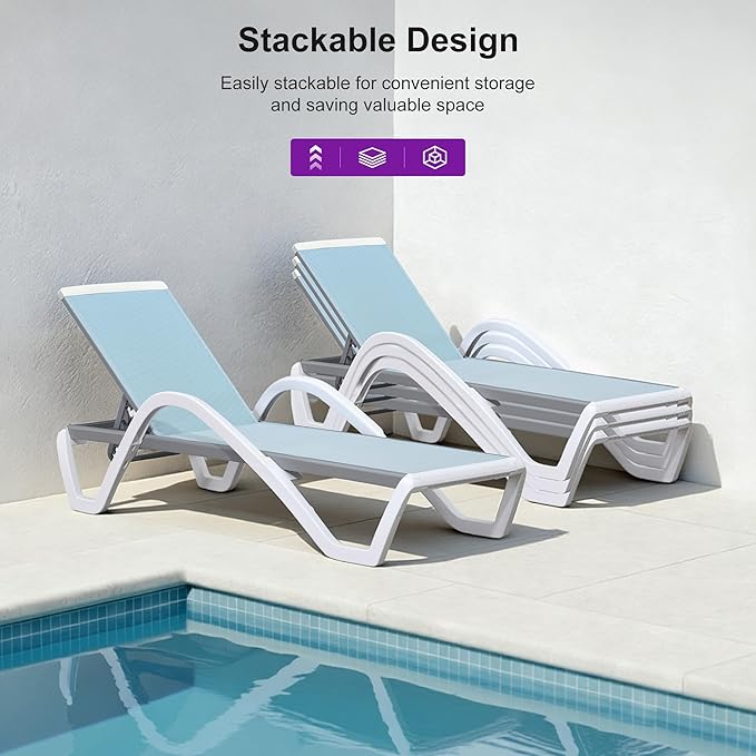 PURPLE LEAF Patio Chaise Lounge Chair