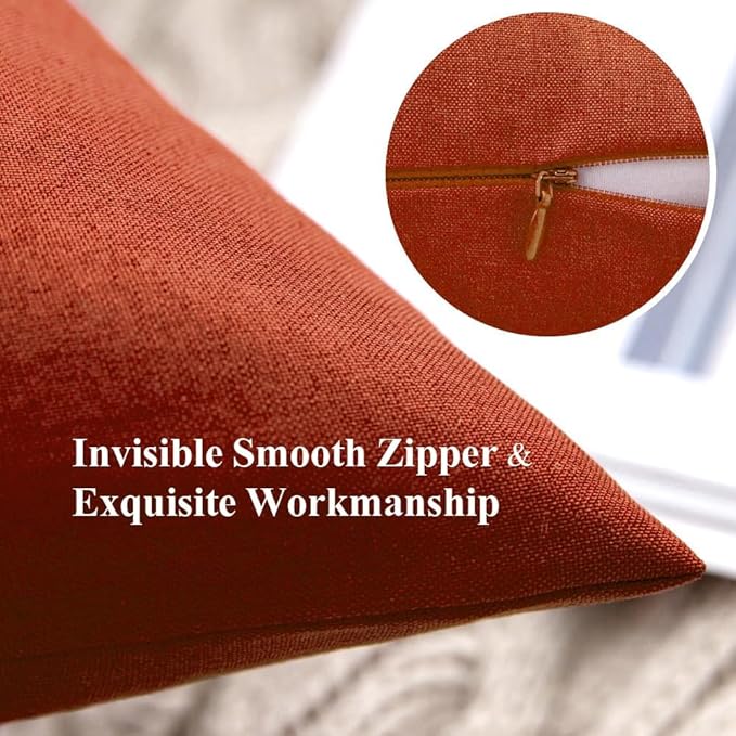 MIULEE Pack of 2 Decorative Outdoor Solid Waterproof Throw Pillow Covers Euro