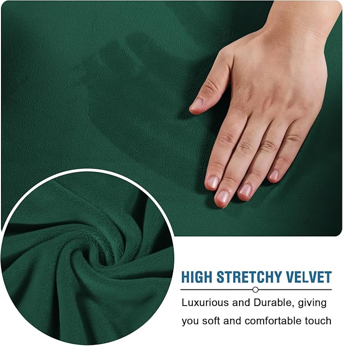 H.VERSAILTEX Rich Velvet Stretch 2 Piece Cover Chair Slipcover Sofa Cover