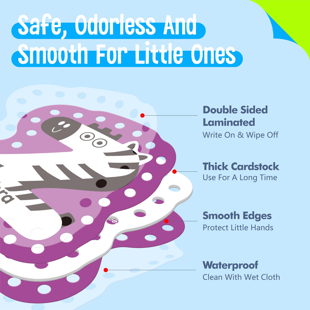 52 PCS Lacing Cards, 26 Double-Sided Uppercase & Lowercase Sewing Cards with 52 Colorful Laces, Imagination Development Lacing Toy Games Educational and Learning Activity for Preschoolers, Children